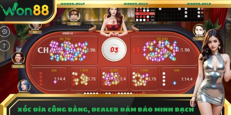 Xóc Đĩa Won88 - Tỷ Lệ Thưởng Cao, Cơ Hội Làm Giàu Lớn 2 Xóc đĩa công bằng, dealer đảm bảo minh bạch